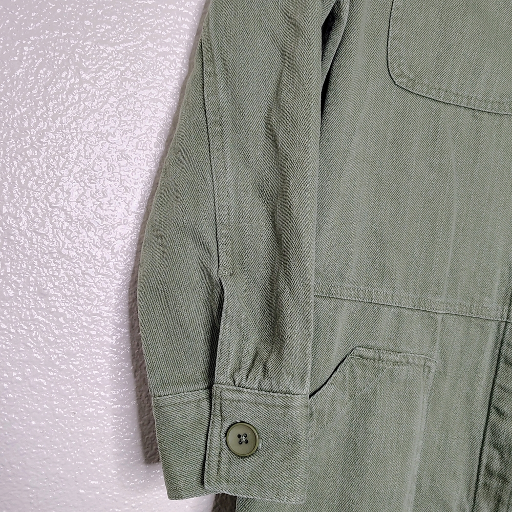 Tradlands Avocado Green Cotton Utility Jumpsuit Sz L - Picture 8 of 16